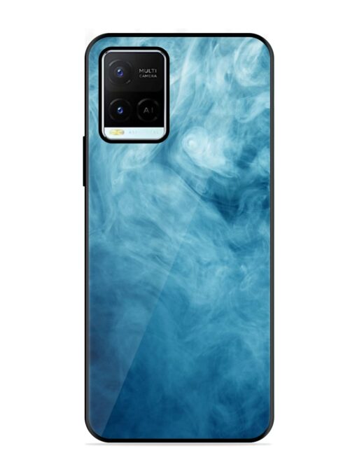 Blue Smoke Art Glossy Metal Phone Cover for Vivo Y21G Zapvi