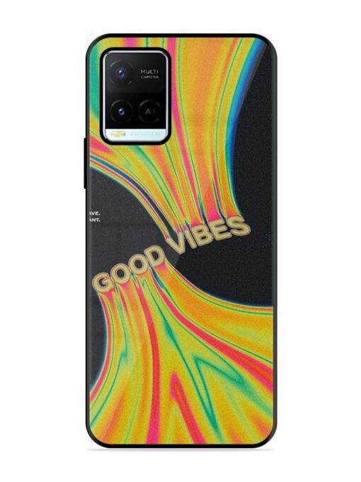 Good Vibes Glossy Metal Phone Cover for Vivo Y21G Zapvi