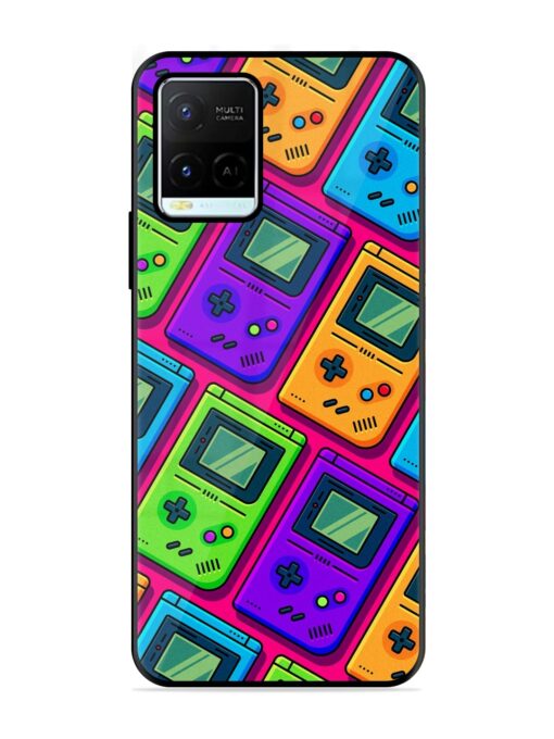 Game Seamless Pattern Glossy Metal Phone Cover for Vivo Y21G Zapvi