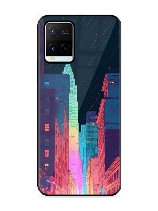 Minimal City Art Glossy Metal Phone Cover for Vivo Y21G Zapvi