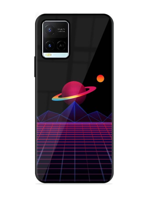 Wave Aesthetic Glossy Metal Phone Cover for Vivo Y21G