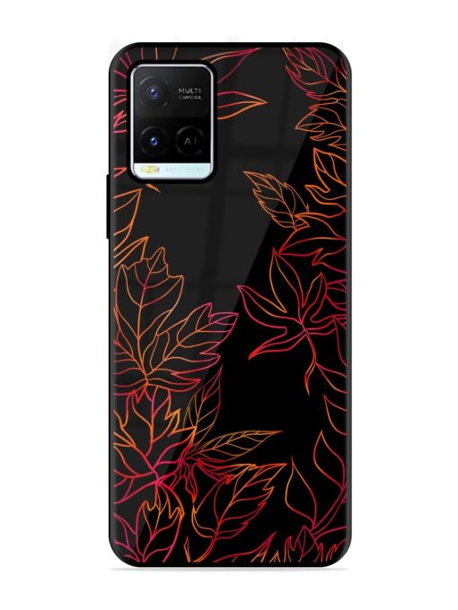 Red Floral Pattern Glossy Metal Phone Cover for Vivo Y21G Zapvi