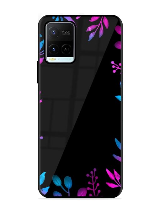 Flower Pattern Watercolor Glossy Metal Phone Cover for Vivo Y21G Zapvi