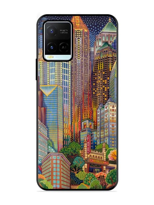 Cityscapes Art Glossy Metal Phone Cover for Vivo Y21G Zapvi