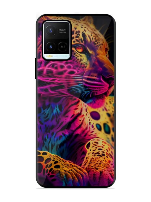 Leopard Art Glossy Metal Phone Cover for Vivo Y21G Zapvi