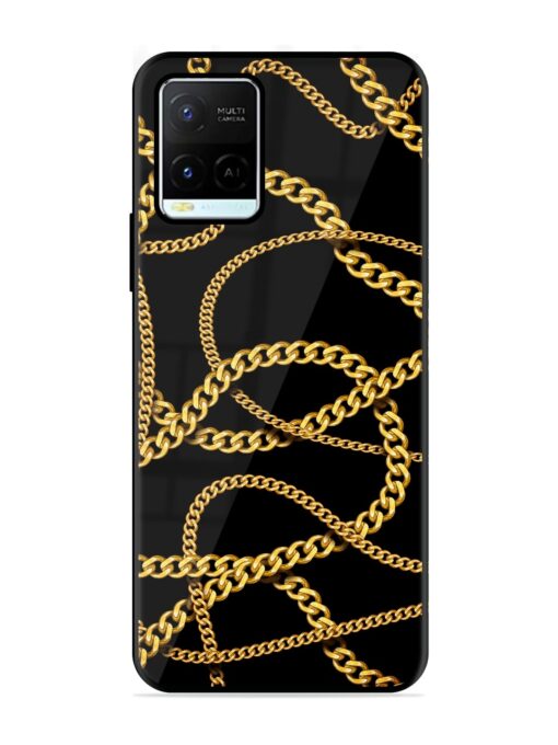 Decorative Golde Chain Glossy Metal Phone Cover for Vivo Y21G Zapvi