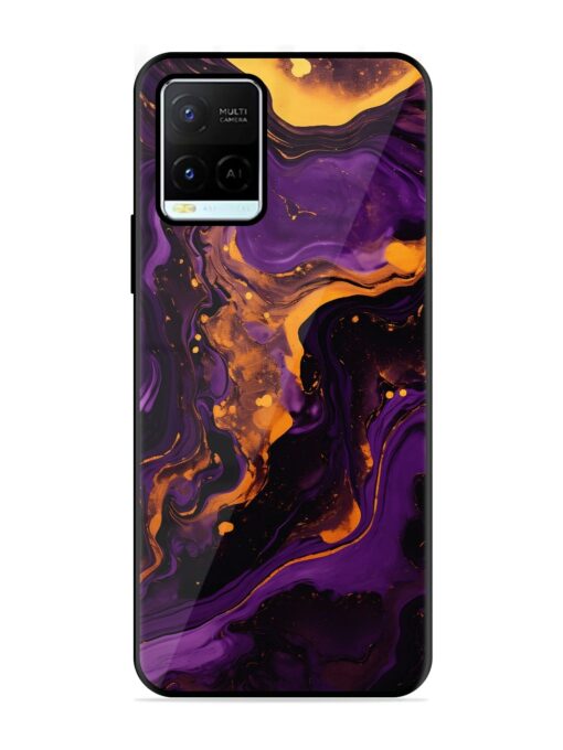 Painting Of A Purple Glossy Metal Phone Cover for Vivo Y21G Zapvi