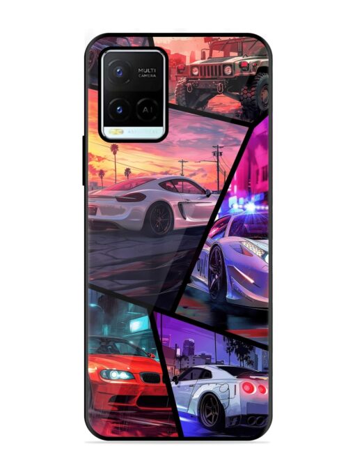 Ride In Pixels Glossy Metal Phone Cover for Vivo Y21G Zapvi