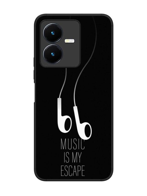 Music Is My Escape Glossy Metal Phone Cover for Vivo Y22 Zapvi