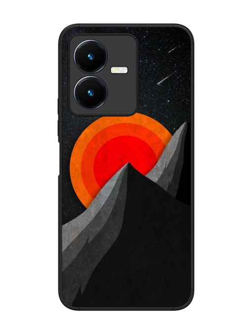 Black Mountain Glossy Metal Phone Cover for Vivo Y22 Zapvi