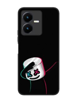 Black Marshmallow Glossy Metal Phone Cover for Vivo Y22