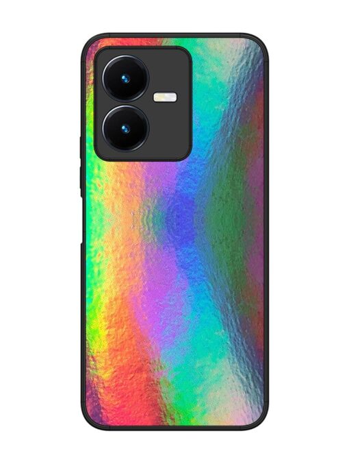 Colorful Holographic Background Glossy Metal TPU Phone Cover for Vivo Y22 Zapvi