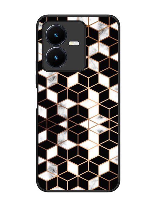 Vector Marble Texture Glossy Metal Phone Cover for Vivo Y22 Zapvi