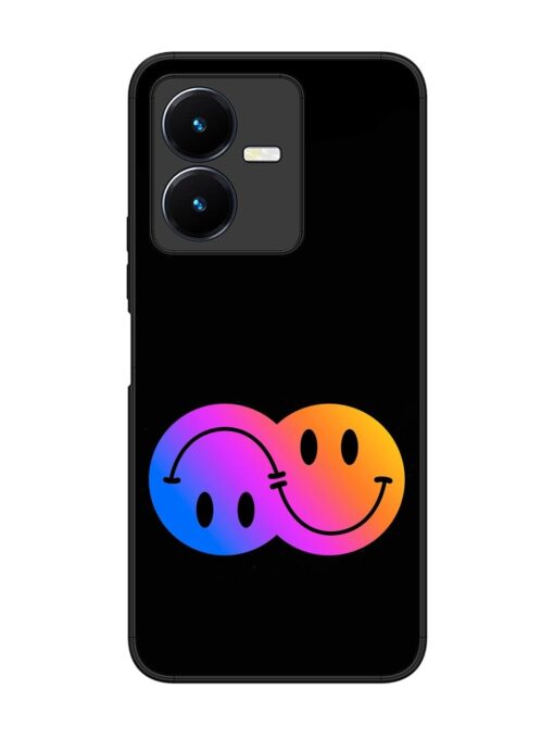 Gradient Smile Art Glossy Metal TPU Phone Cover for Vivo Y22 Zapvi