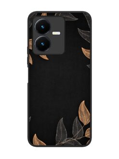 Foliage Art Glossy Metal Phone Cover for Vivo Y22