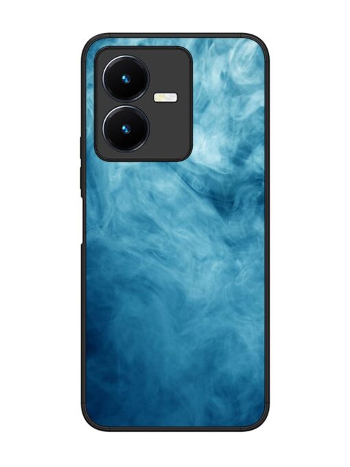 Blue Smoke Art Glossy Metal Phone Cover for Vivo Y22 Zapvi