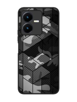 Hexagonal Pattern Glossy Metal Phone Cover for Vivo Y22