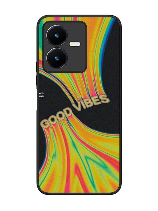 Good Vibes Glossy Metal Phone Cover for Vivo Y22 Zapvi