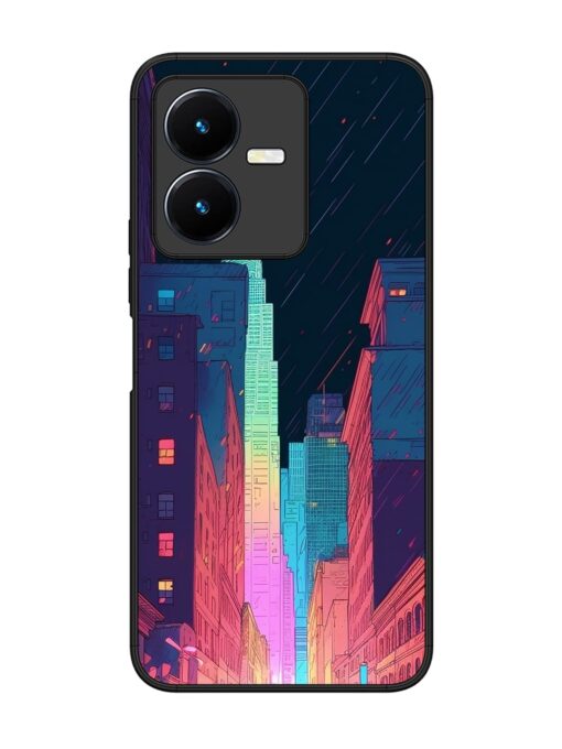 Minimal City Art Glossy Metal Phone Cover for Vivo Y22 Zapvi