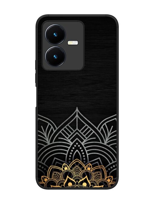 Decorative Golden Pattern Glossy Metal Phone Cover for Vivo Y22 Zapvi