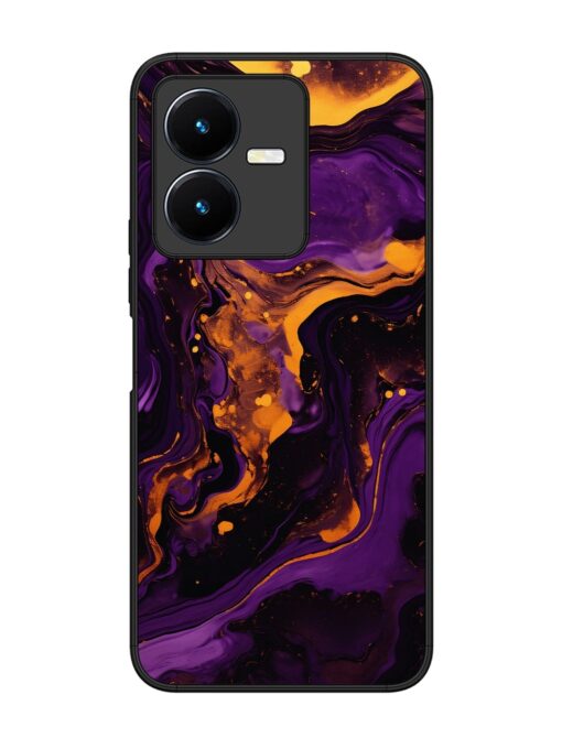 Painting Of A Purple Glossy Metal Phone Cover for Vivo Y22 Zapvi