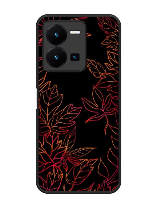 Red Floral Pattern Glossy Metal Phone Cover for Vivo Y27 Zapvi