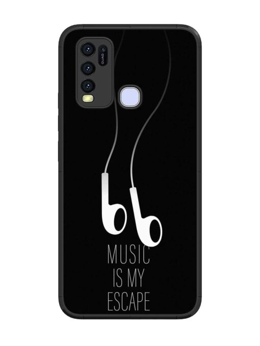 Music Is My Escape Glossy Metal Phone Cover for Vivo Y30 Zapvi