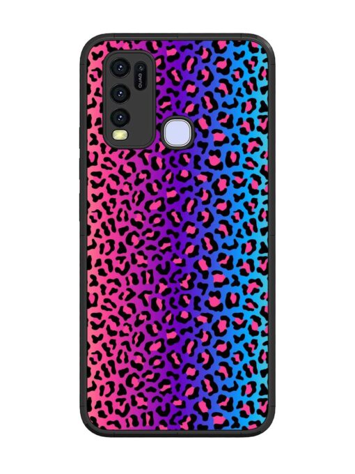 Colorful Leopard Seamless Glossy Metal Phone Cover for Vivo Y30 Zapvi