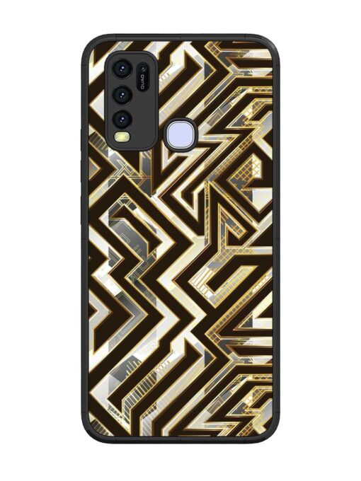 Technology Geometric Seamless Glossy Metal Phone Cover for Vivo Y30 Zapvi