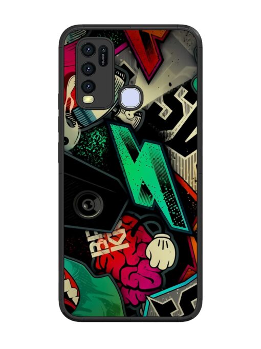 Graffiti Art Glossy Metal Phone Cover for Vivo Y30 Zapvi