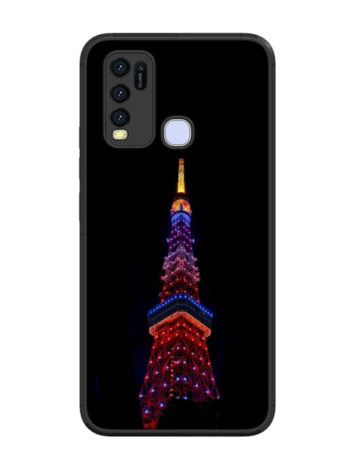 Eiffel Tower Night View Glossy Metal Phone Cover for Vivo Y30 Zapvi