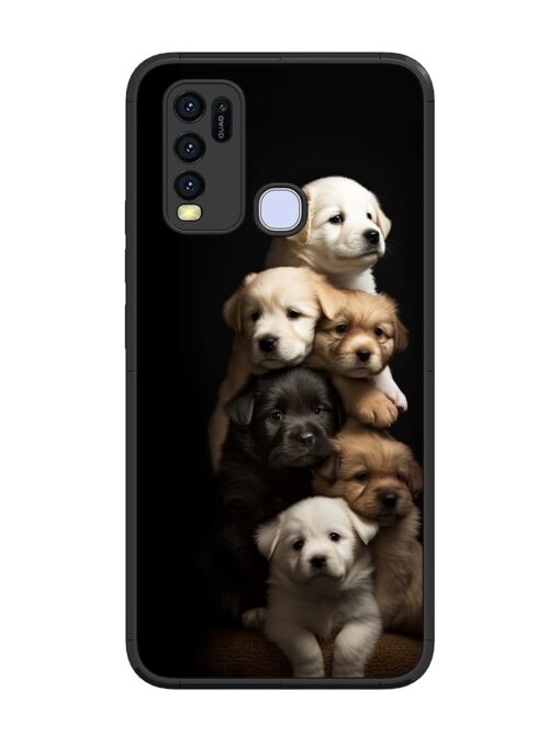 Cute Baby Dogs Glossy Metal Phone Cover for Vivo Y30 Zapvi