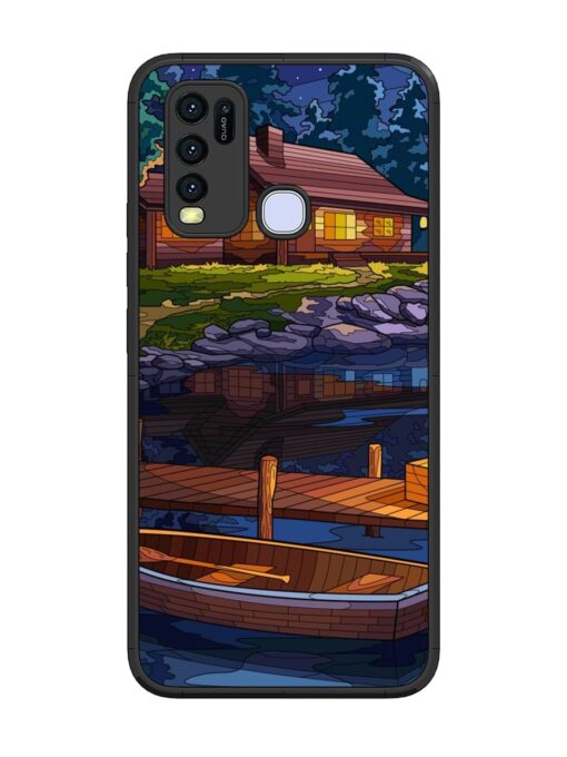 Village Night Scene Glossy Metal Phone Cover for Vivo Y30 Zapvi