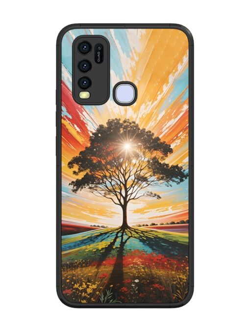 Abstract Tree Colorful Art Glossy Metal Phone Cover for Vivo Y30 Zapvi