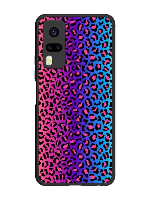 Colorful Leopard Seamless Glossy Metal Phone Cover for Vivo Y31