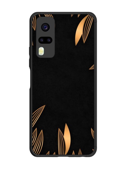 Golden Leaf Pattern Glossy Metal Phone Cover for Vivo Y31