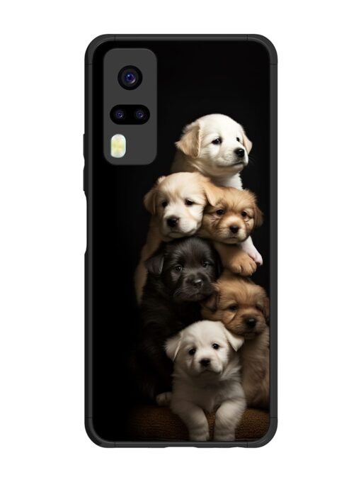 Cute Baby Dogs Glossy Metal Phone Cover for Vivo Y31