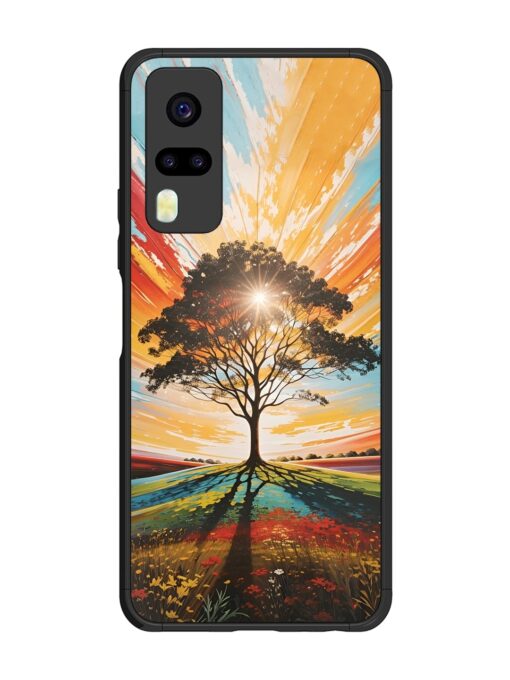 Abstract Tree Colorful Art Glossy Metal Phone Cover for Vivo Y31 Zapvi