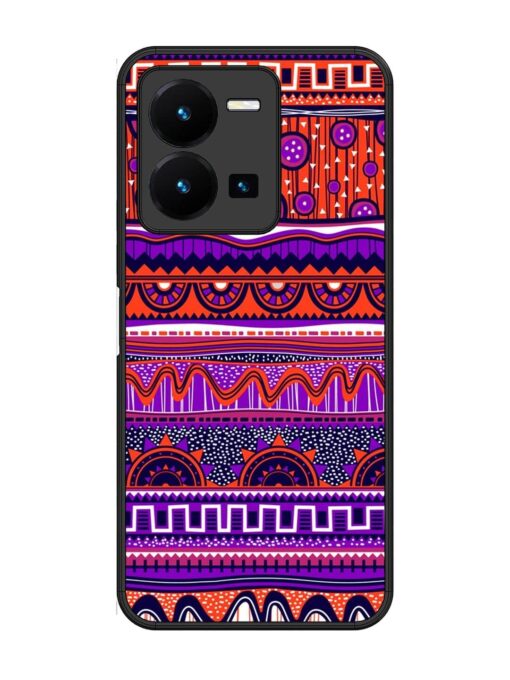 Ethnic Seamless Pattern Glossy Metal TPU Phone Cover for Vivo Y35 Zapvi