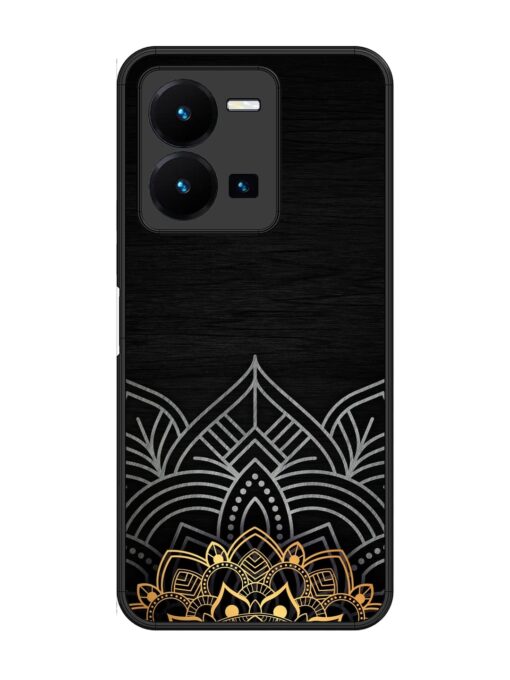 Decorative Golden Pattern Glossy Metal Phone Cover for Vivo Y35