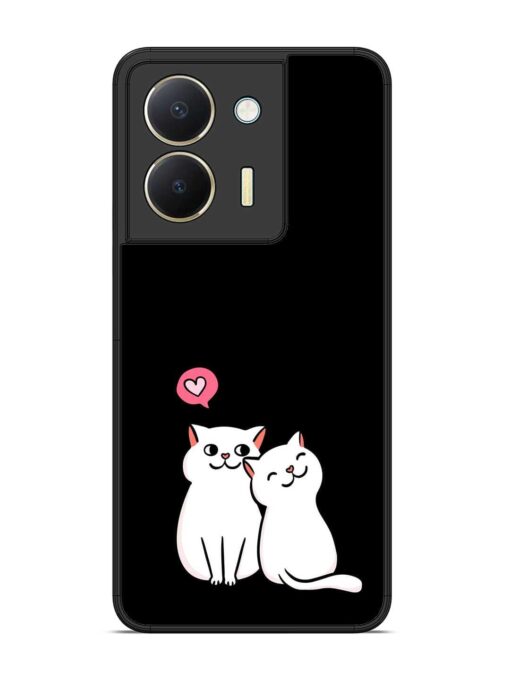 Cat Love Glossy Metal Phone Cover for Vivo Y36