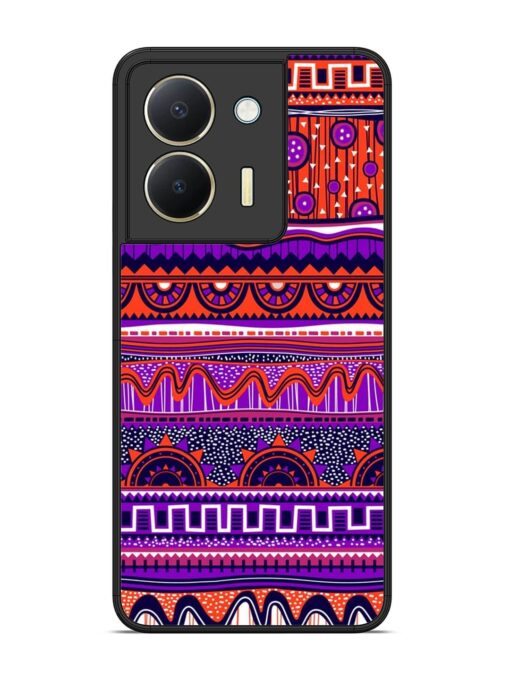 Ethnic Seamless Pattern Glossy Metal TPU Phone Cover for Vivo Y36