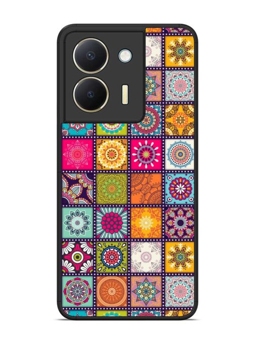 Seamless Pattern Vintage Glossy Metal Phone Cover for Vivo Y36