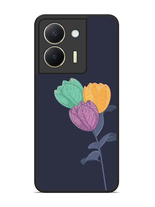 Flower Vector Glossy Metal Phone Cover for Vivo Y36