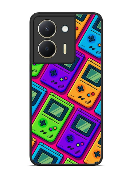 Game Seamless Pattern Glossy Metal Phone Cover for Vivo Y36