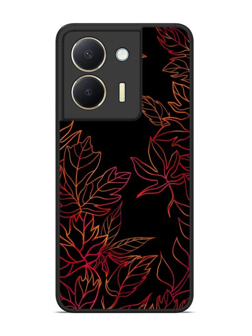 Red Floral Pattern Glossy Metal Phone Cover for Vivo Y36