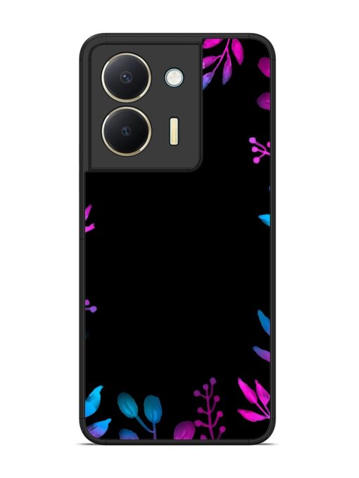 Flower Pattern Watercolor Glossy Metal Phone Cover for Vivo Y36