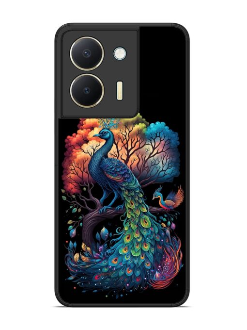 Peacock Tree Art Glossy Metal Phone Cover for Vivo Y36