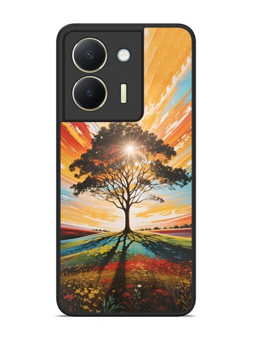 Abstract Tree Colorful Art Glossy Metal Phone Cover for Vivo Y36 Zapvi