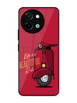Life Is Beautiful Rides Glossy Metal Phone Cover for Vivo Y38 (5G)